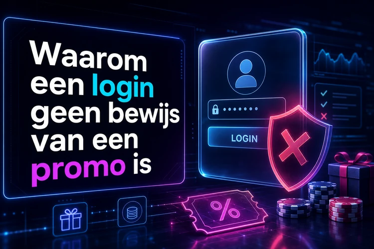 Waarom een login geen bewijs van een promo is